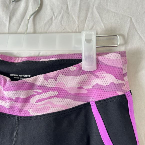 Vintage Y2k Low Rise Bebe Capris Pants 6 Mcbling Trashy Pink Capri Camo - Picture 4 of 9
